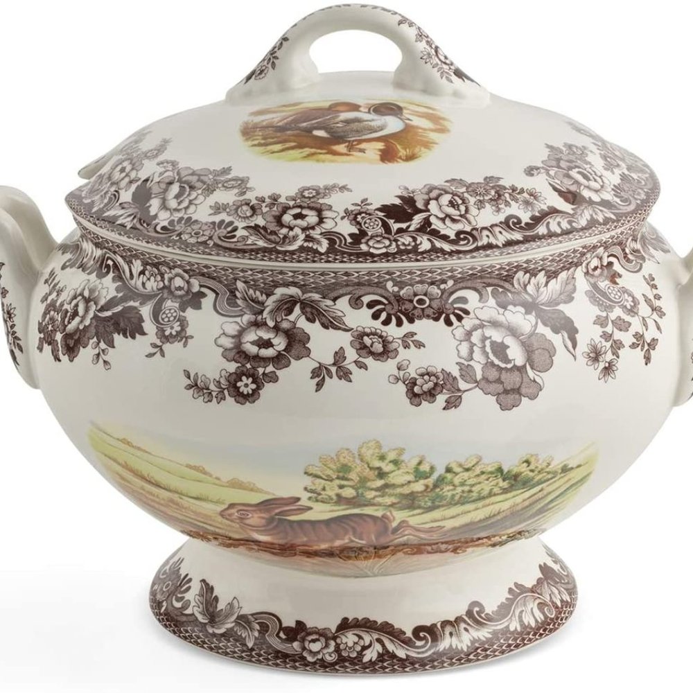 Spode Woodland covered Soup Tureen with rabbit Quail and Pintail